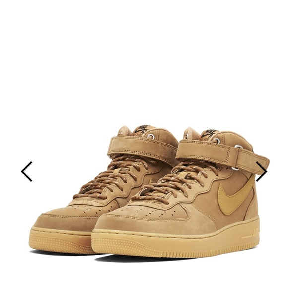 Nike Other - Nike Air Force 1 Mid '07 Flax/Wheat Gum Light Brown Shoes Size 12 EUC